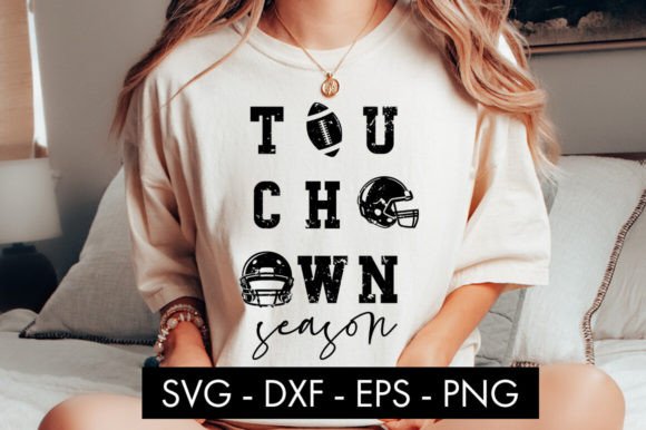 Distressed Touchdown Season SVG Cut File: Vintage Game Day Design
