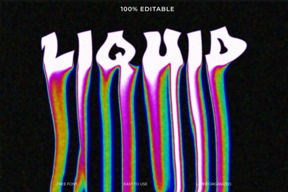 Liquid 3D Text Effect Melting Rainbow: A Bold Design Asset