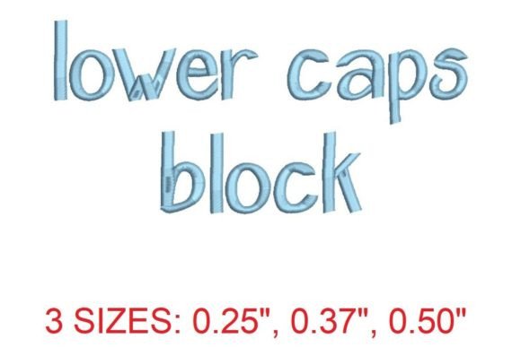 Lower Caps Block Embroidery Font: Modern Stitching Style