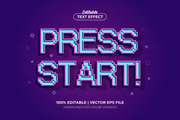 Press Start Game 3D Editable Text Effect: Your Design Shortcut