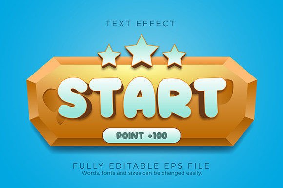 Start Game UI Button Text Effect Font: Instant Digital Impact